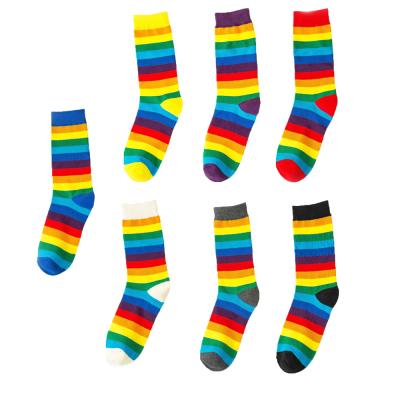 China 2021 Misland QUICK DRY Rainbow Socks Casual Wear Happy Socks Cotton Men Women For Unisex Custom Socks for sale