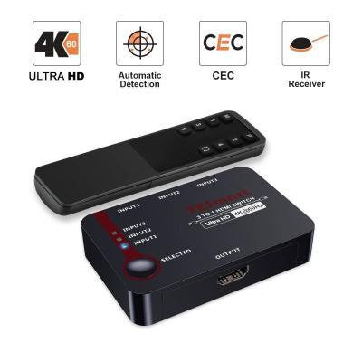 China TESmart HDMI 4K CCE Switcher 3 in 1 CEC Video Splitter HDMI 2.1 Switcher HDCP2.3 4K 60Hz with Remote Control for sale