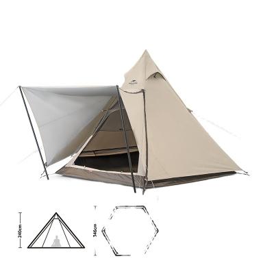 China Factory Sales Stake Tent Ranch Style Pyramid Double Door Hot Portable Sunscreen Waterproof Tube Type Tent for sale