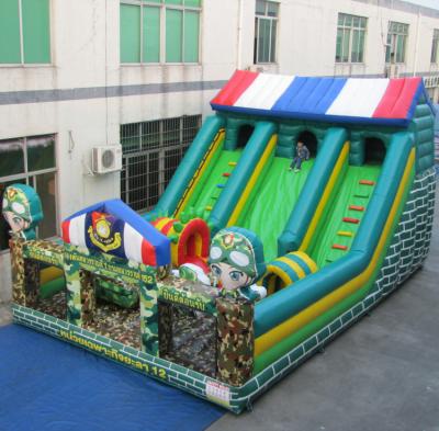 China Outdoor Entertainment Customized Army Inflatable Slide for sale