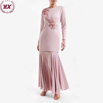 China Modern Hot Quality Muslimah Pleated Baju Kurung Dress Baju Kurung Women Clothing Lace Design Design New Products Baju Kurung Fashion Nice Nice for sale