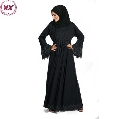 China Abaya Black Loose Women Muslim Abaya Women's Robe Abaya Chiffon Jilbab Occasion Zipper Occasion Muslim Dress for sale