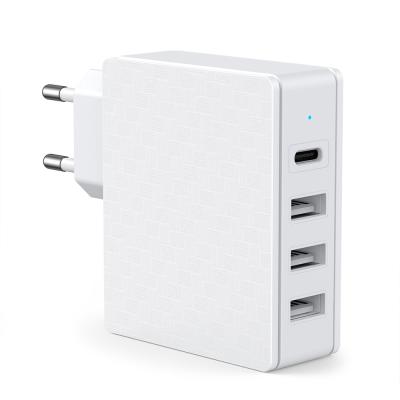 China Wholesale hot sale portable fast charging multi ports family travel cell phone qc3.0 EU plug in usb wall tc charger for sale