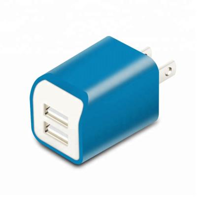 China Blue Mobile Phone Dual Port 2.1A Portable Wall Charger, Cargador De Pared, Support Small Quantity for sale