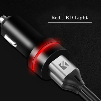 China Hot Selling MOBILE PHONE/Tablet Ring Dual USB Car Charger Dual USB Car Charger OEM 3.0 Classic LED Light for sale