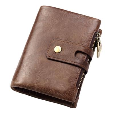 China Waterproof Men's Fashion Double Zipper Short Buckle Zero Wallet for sale