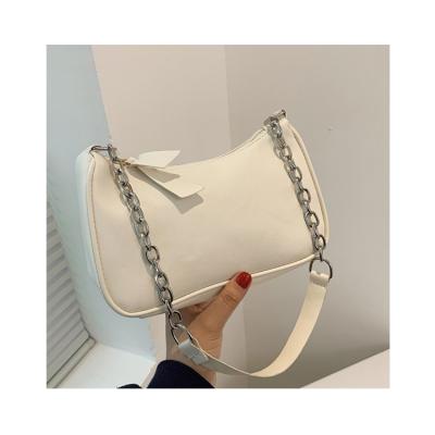 China PU Fashion Female Bags 2021 New Pure Color Simple Armpit Bag Retro Shoulder Handbags for sale