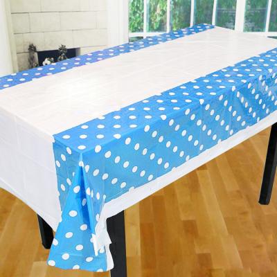 China PE Gender Reveal Party Supplies Pink And Blue Disposable Waterproof Tablecloth Tablecover for sale