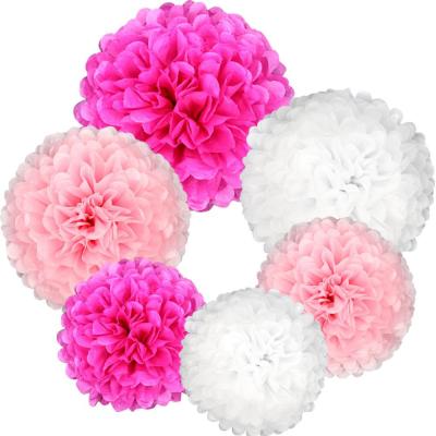 China 100% Biodegradable Wedding Decorative Tissue Paper Artificial Flower Ball for sale