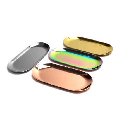 China Empty Custom Rolling Tray Crystal Glass Metal Smoking Weed Paper Gold Logo Viable Rainbow Sublimation Rain for sale