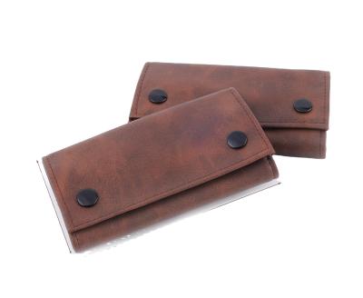 China Wholesale Custom Portable Rolling Empty Leather Bag Pouch Shock Resistance Tobacco Pouches for sale