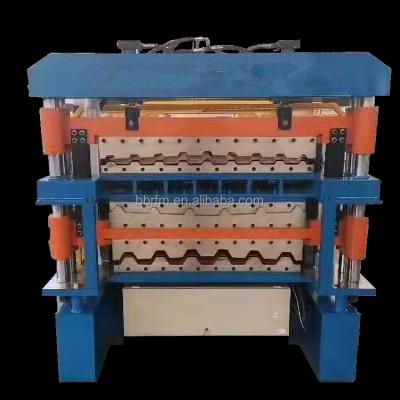 China Construction worksÂ   Double Layer Trapezoidal Metal Roof Making Machine And Color Corrugated Steel Roll Forming Machine for sale