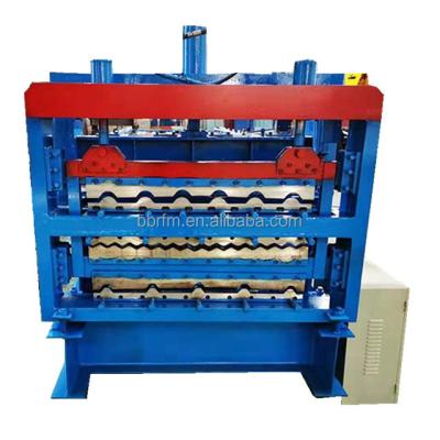 China Construction worksÂ   Three Layers Glazed Tile Roofing Sheet Making Machine Roll Forming Machine World Common Used Glazed Tile Making for sale