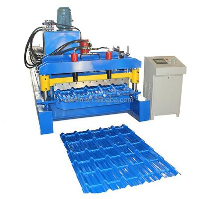 China Construction worksÂ   Export Glazed Tile Roll Forming Machine Roof Sheet Making Machine for sale