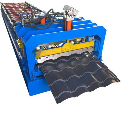 China Construction worksÂ   hydraulic tile press steel plate roll forming machine 840/900 double-layer tile making machine for sale