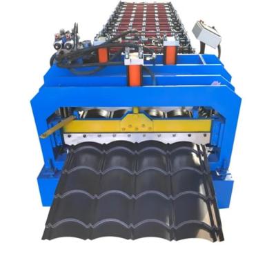 China Construction worksÂ   Color Steel Tile Press Making Panel Metal Roof Cutting Steel Plate Roll Forming Machine for sale