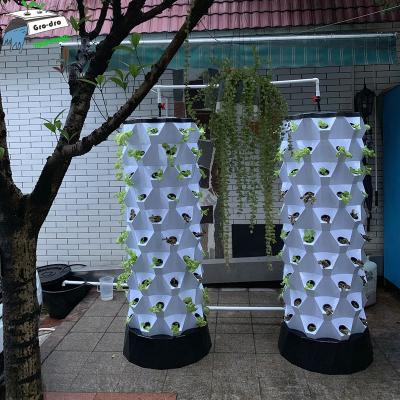 China Plant Vegetable Vertical Planting System Hydroponic Greenhouse Growing Full Kit with Pump and Growing Sponge Pineapple Tower for sale