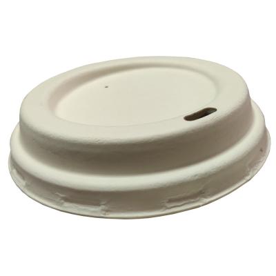 China Non Spill Eco-friendly Tomato Sugarcane Pulp 80mm 90mm Bagasse Bagasse Cup Lid Eco-friendly for sale