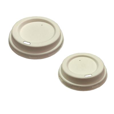 China Non Spill Eco-friendly Disposable Biodegradable Tomato Paper Pulp Coffee Water Coffee Water Cup Lids Bagasse for sale