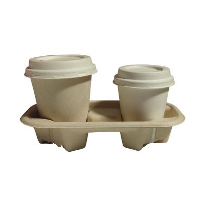 China Eco-friendly Biodegradable Food Tomato Sugarcane Bagasse Pulp Cup Coffee With Lid Disposable Biodegradable 12 oz and 8 oz for sale