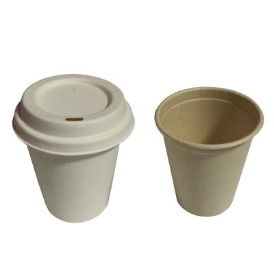 China Modern Biodegradable Disposable Sugar Cane Bagasse Paper Pulp Coffee Water Cup for sale