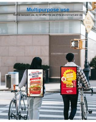 Chine Signage de marche humain d'affichage à cristaux liquides de joueur de la publicité de panneau d'affichage de sac à dos de Digital de 21,5 pouces à vendre