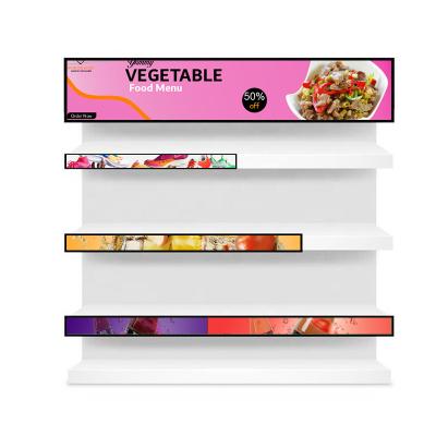 China VETO Publicidade Interior Media Player Strip Ultra Wide Shelf Screen Stretch Bar Lcd Display à venda