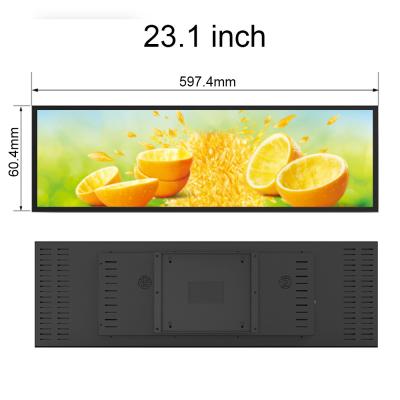 China VETO 23.1 Inch or other size Indoor LCD Screen Display Ultra Thin monitor Digital LCD Stretch Bar Display Signage for sale