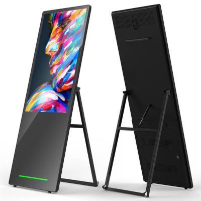 中国 43 インチ屋内ポータブル広告プレーヤー A タイプ スマート タッチ シネージ Android バッテリー駆動液晶デジタル ポスター 販売のため