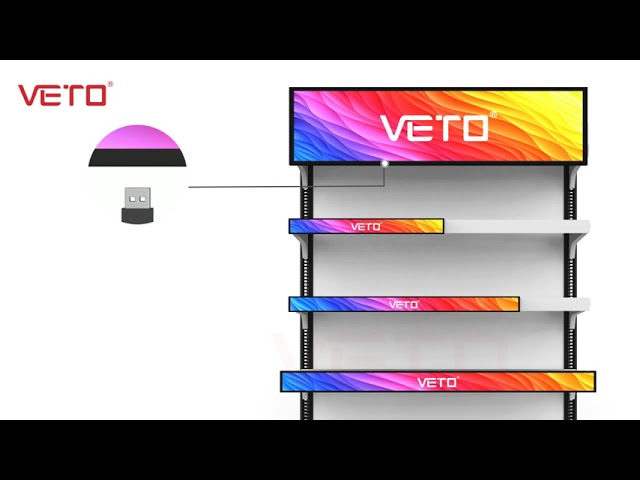 VETO 35 Inch Ultra Wide Digital Shelf Ddge Advertising Screen 4k Bar LCD Display For Supermarket