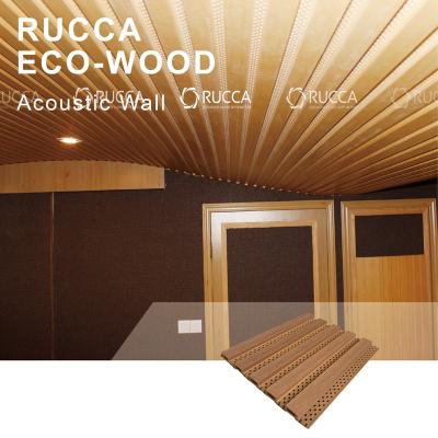 China Wooden Wall Panel Rucca Guangdong Factory Home Theater Sound System, Interior WPC Wooden Acoustic Wall Panels from China Supplier 159*10mm for sale