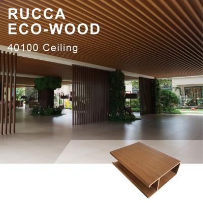 China Artistic White PVC Ceiling Panel 40*100mm Foshan Rucca Plastic And Wood Composite Ceilings China Supplier for sale