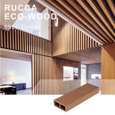 China Rucca Timber Composite Wall Panel Interior Decoration 65*25mm Waterproof Wood Composite Hollow Best Quality For Construction Guangdong China Supply for sale