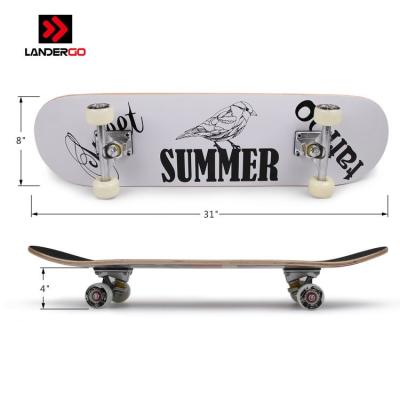 China Factory direct youth 31 inch maple wood skateboard 9 layers Chinese double kick skateboard for sale