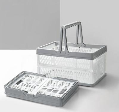 China Factory direct plastic collapsible folding basket with handles AC-010 for sale