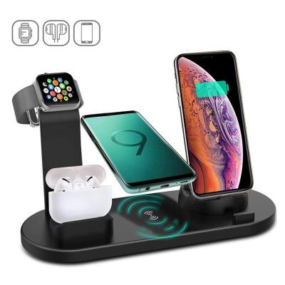 China Maximum 15W Output 4 in 1 Wireless Charger for iPhone Mobile and Earphone Desktop Base for sale