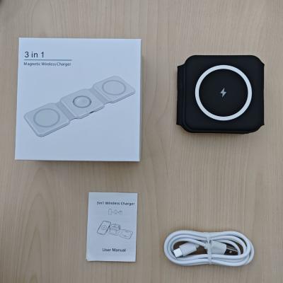 China ABS 3 in 1 Wireless Charging Station for Fast Charging of Mobile Phone Watch and Earphone for sale