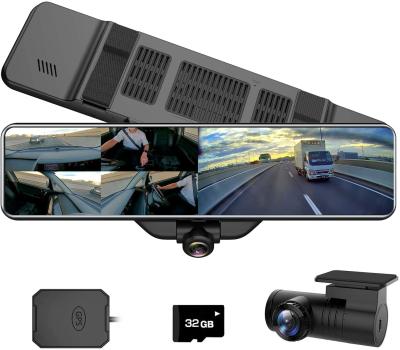 China Wholesale 3-Camera Synchronization Recording Dash Cam Vehicle Recorder K88 HD Front and Rear Dual Camera Streaming Media Car Rearview Mirror Panoramic Reversing Image for sale