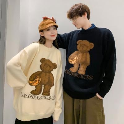 China 2022 New Arrival Spring Lovers Crew Neck Loose Fit Anti-wrinkle Plus Size Cartoon Christmas Sweater for sale