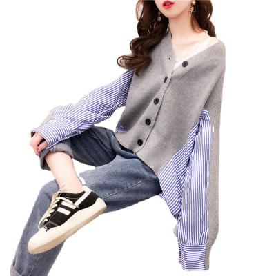 China 2020 New Arrival Fashionable Women Anti Shrink Turn Down Collar Blouse Shirt Open Front Slim Cardigan for sale