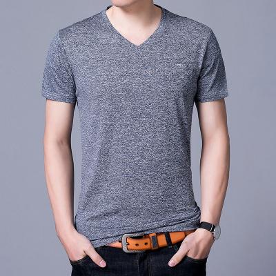 China Wholesale Anti-Shrink Short Sleeve Cotton Short Sleeve V Neck Men's Non-Iron Shirt for sale