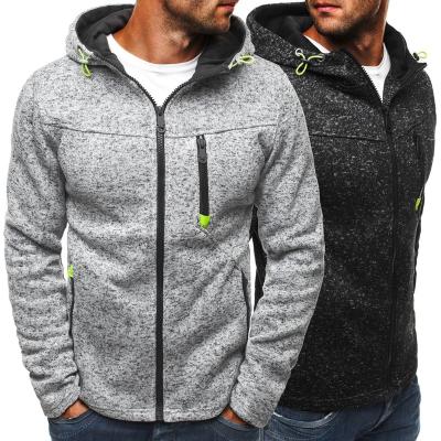 China Autumn Custom Street Wear Zipper Casual Hoodies Mens Sports Jacquard Fleece Blank Cardigan Hoodie Anti-Shrink for sale