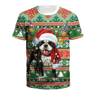 China QUICK DRY 3D Printed Shirt Casual Christmas 3D Printing Popular Shirt Santa T-Shirt Over Size Mens Tees for sale