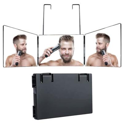 China Fashion Personalized Triple Vanity Mirror With Revolving Retractable Hooks, Mirrors For Hair Styling for sale