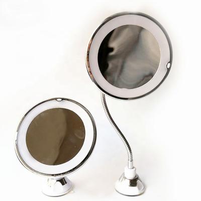 China Lighted 10X Magnifying Makeup Mirror With Lights , LED Lighted Portable Hand Magnification Cosmetic Light Up Mirrors for sale