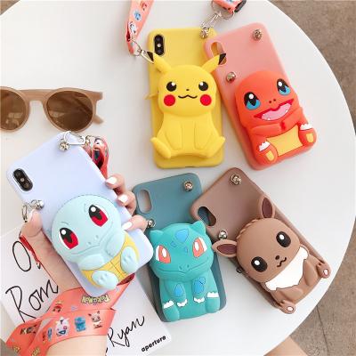 China Cartoon Wallet Soft Phone Case For Huawei Pro 8C 8S 8X 7C 7A 7X 7S 6X Honor 30S 20S 10i 9X 9A 9C 9S 9 Lite 8A Cover With Lanyard For Honor 30S 20S 10i 9X 9A 9C 8A 8X 8C for sale