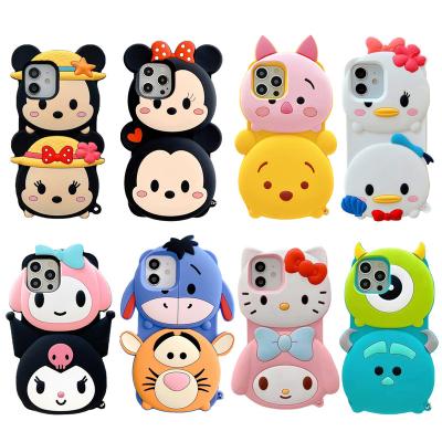 China cute 3D cartoon minnie phone case for iphone 12 pro 11 max XR XS 7 8 plus 6 6S 12 SE soft silicone bear cover 2020 for sale