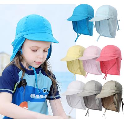 China Wholesale Casual Summer Blank Kids Play Hat Sun Protection Flap Cap For Boys Girls Cotton Beach Baby Hat for sale