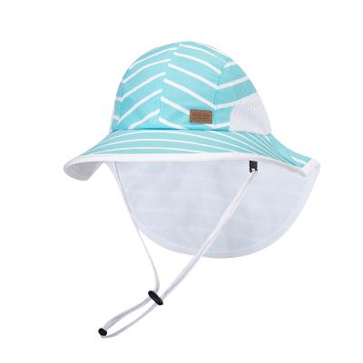 China Quick Dry Fisherman Kids Summer Hat Sunshade Picture Kids Hat With Neck Fin Sun Hat for sale