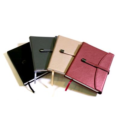 China Hardcover Book Maker Luxury Pu Leather 3 Fold Magnetic Belt Notebook Custom Orderly Diary for sale